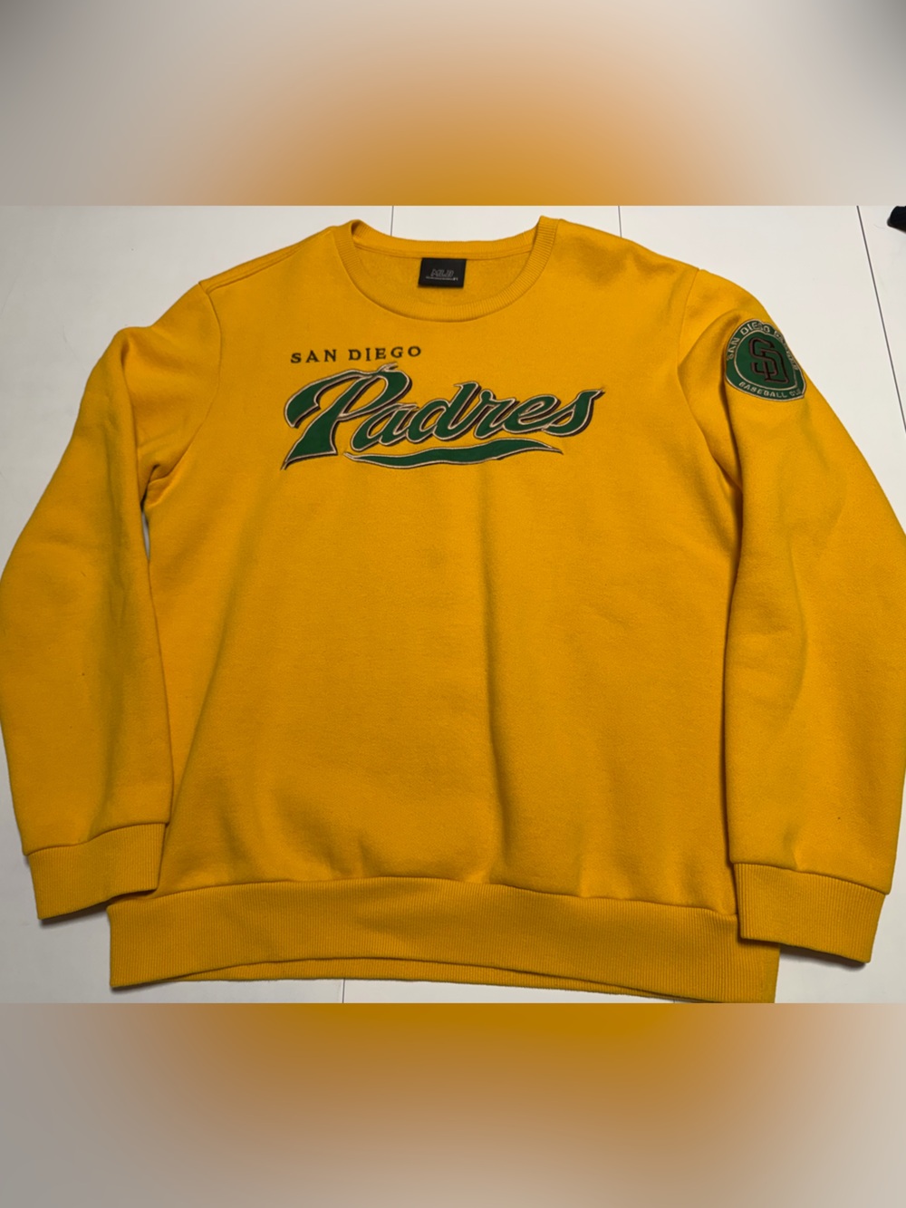 MLB Vintage San Diego Padres Gold Logo Crewneck Sweatshirt